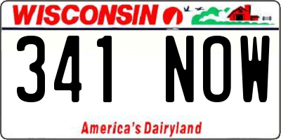 WI license plate 341NOW