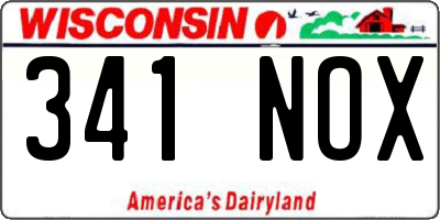 WI license plate 341NOX