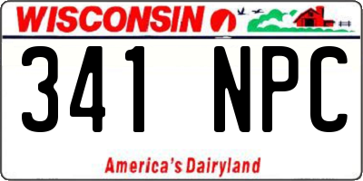 WI license plate 341NPC