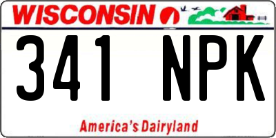 WI license plate 341NPK
