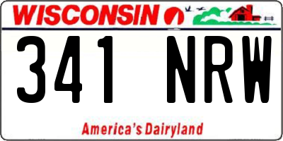 WI license plate 341NRW