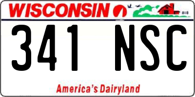 WI license plate 341NSC