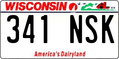 WI license plate 341NSK