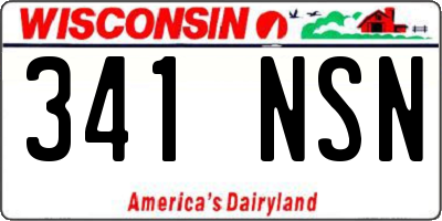 WI license plate 341NSN