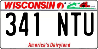 WI license plate 341NTU