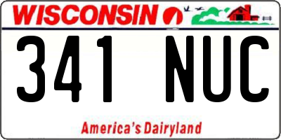 WI license plate 341NUC
