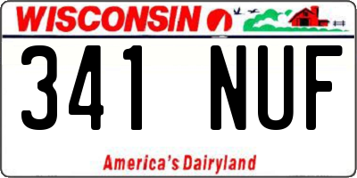WI license plate 341NUF