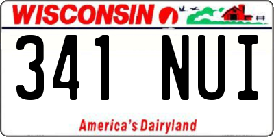 WI license plate 341NUI