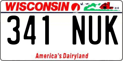 WI license plate 341NUK