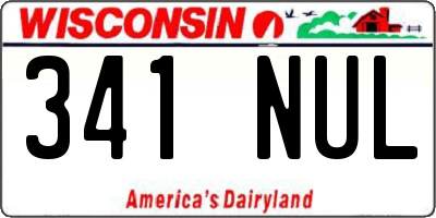 WI license plate 341NUL