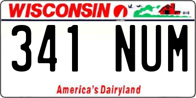 WI license plate 341NUM