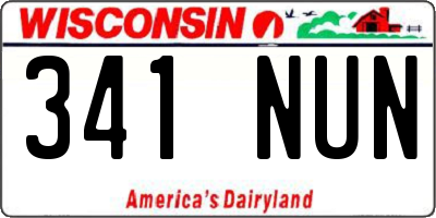 WI license plate 341NUN