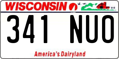 WI license plate 341NUO