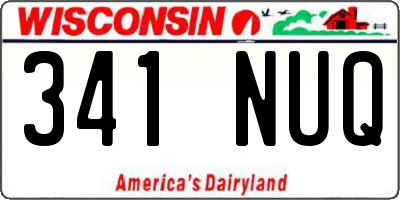 WI license plate 341NUQ