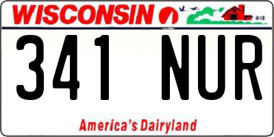 WI license plate 341NUR