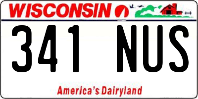 WI license plate 341NUS