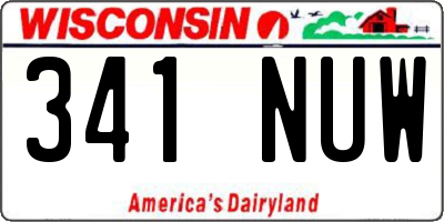 WI license plate 341NUW