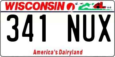 WI license plate 341NUX