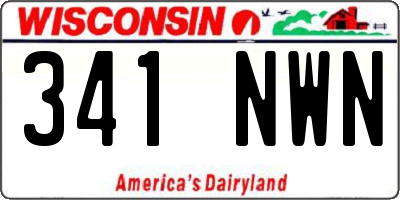 WI license plate 341NWN