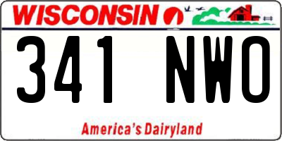 WI license plate 341NWO