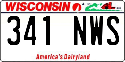 WI license plate 341NWS