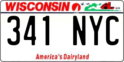 WI license plate 341NYC