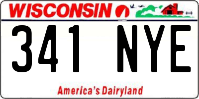 WI license plate 341NYE