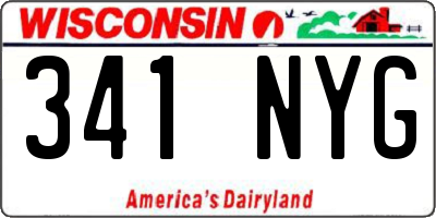 WI license plate 341NYG