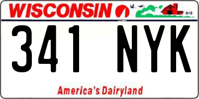 WI license plate 341NYK