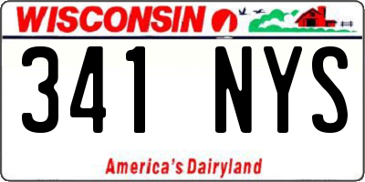 WI license plate 341NYS