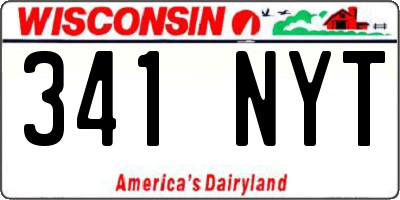 WI license plate 341NYT