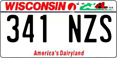 WI license plate 341NZS