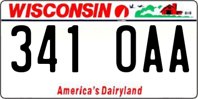 WI license plate 341OAA