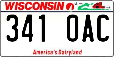 WI license plate 341OAC