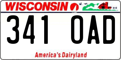 WI license plate 341OAD