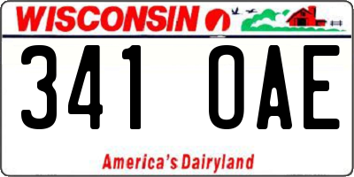 WI license plate 341OAE