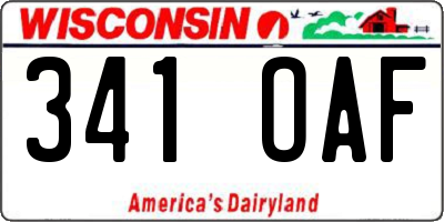 WI license plate 341OAF