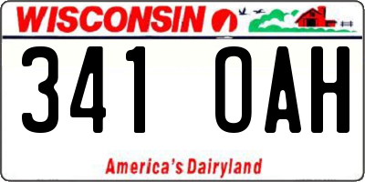 WI license plate 341OAH