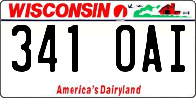 WI license plate 341OAI