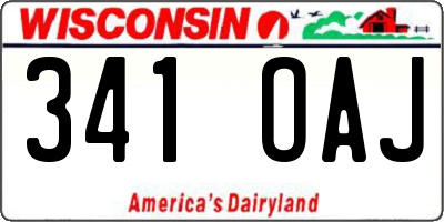 WI license plate 341OAJ