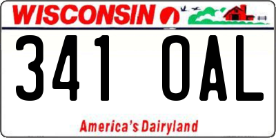 WI license plate 341OAL
