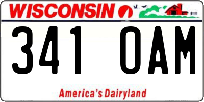 WI license plate 341OAM