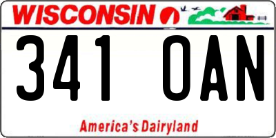 WI license plate 341OAN