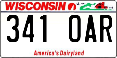 WI license plate 341OAR