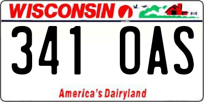WI license plate 341OAS