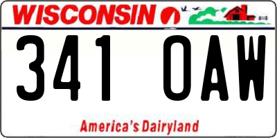 WI license plate 341OAW