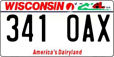 WI license plate 341OAX