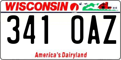 WI license plate 341OAZ