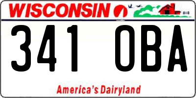 WI license plate 341OBA