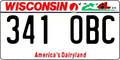 WI license plate 341OBC